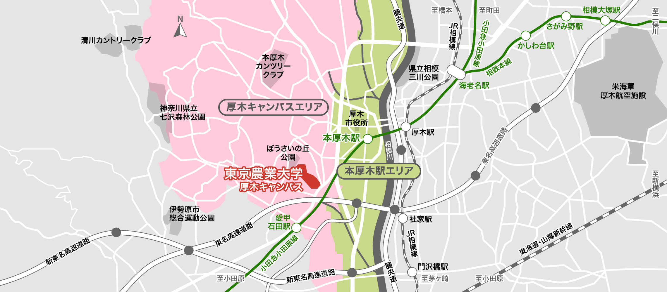 厚木キャンパス周辺地図